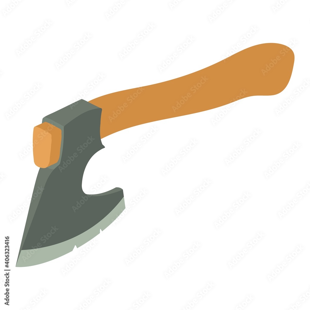 Poster hunting axe icon. isometric of hunting axe vector icon for web design isolated on white background
