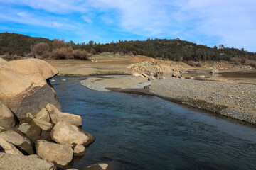 Granite Rocks and River Bend on the North Fork of the American River on the Pioneer Express Trail