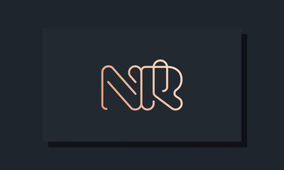 Minimal clip initial letter NR logo