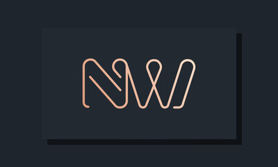 Minimal clip initial letter NW logo