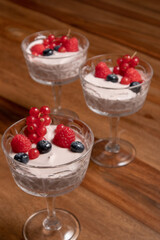 Homemade mousse with berries