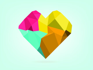 Abstract polygonal heart Love symbol concept
