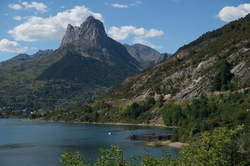 Views of Pe&ntilde;a Foratata from the viewpoint. Sallent de G&aacute;llego, Huesca, Spain
