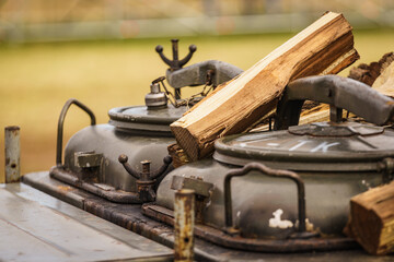 Field kitchen for cooking camp food.