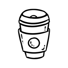 Coffee cup icon. Social media highlight logo doodle. Vector isolated