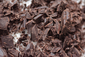 Chocolate sprinkles on the cake close-up.