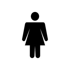 Simple icon or symbol for girls with black color