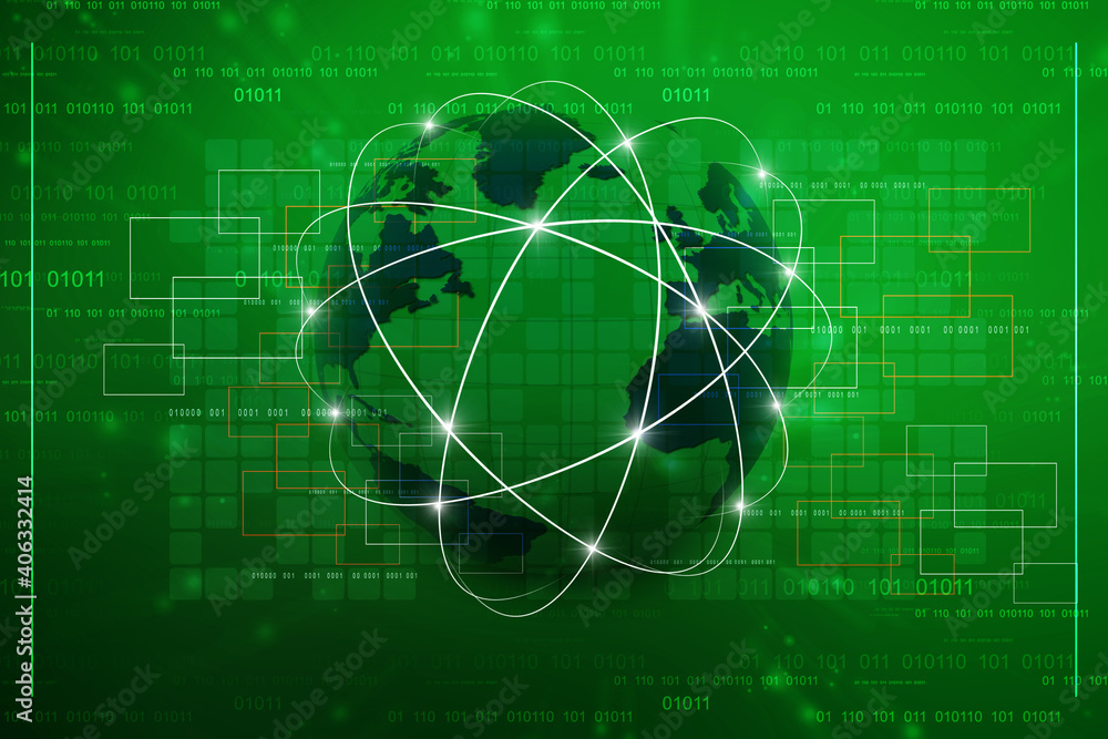 Poster 3d rendering abstract world concept