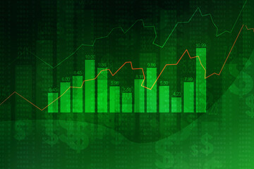 2d rendering Stock market online business concept. business Graph 