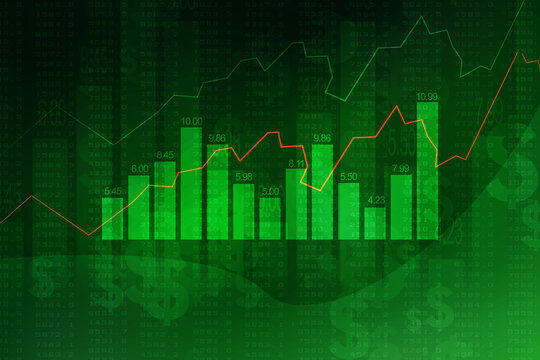 2d rendering Stock market online business concept. business Graph 