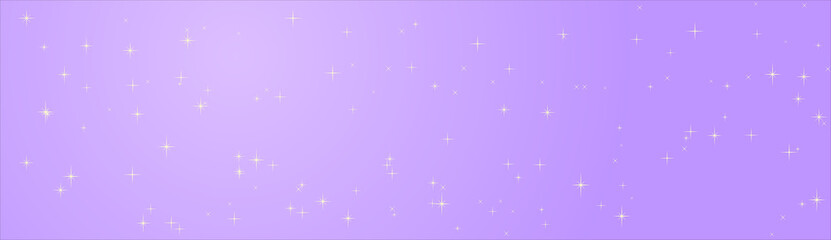 Obraz na płótnie Canvas バナーに使える紫色の夜空にゴールドのキラキラ星