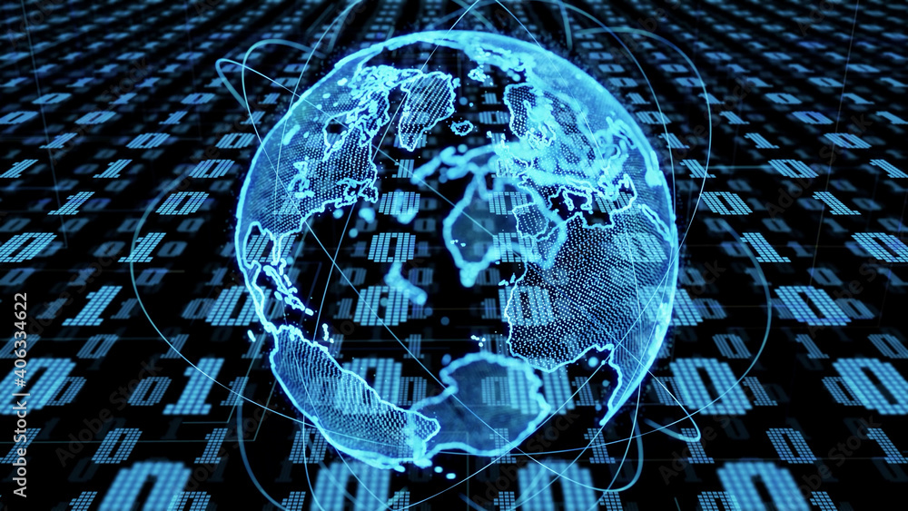 Aufkleber Digital transformation concept. Binary code. Programming.