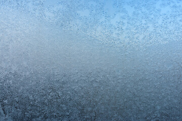 frost texture on the frozen window.