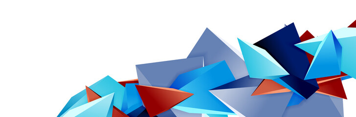 Triangle mosaic abstract background, 3d triangular low poly shapes. Geometric vector illustration for covers, banners, flyers and posters and other