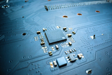 Semiconductor and pc parts closeup photo