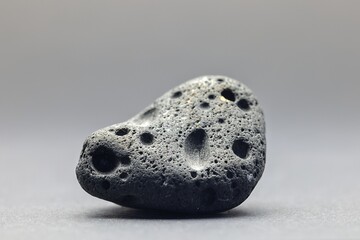 Smoke whirling around small meteorite stone - obrazy, fototapety, plakaty