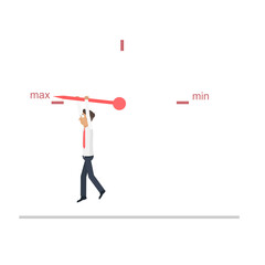 Businessman manages the workflow. Indicator, vector illustration