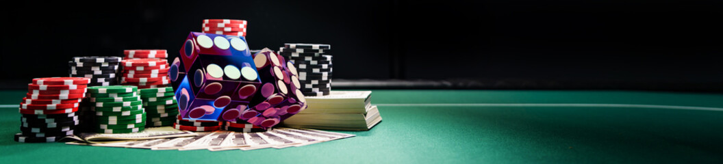 Casino Craps dice close up