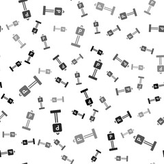 Black Parking icon isolated seamless pattern on white background. Street road sign. Vector.