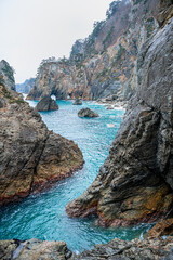 三陸海岸の青い海