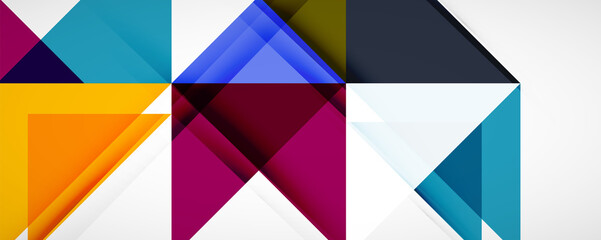 Set of vector triangle geometric backgrounds. Vector illustration for covers, banners, flyers and posters and other designs