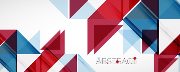 Geometric abstract background. Techno color triangle shapes. Vector illustration for covers, banners, flyers and posters and other designs