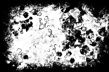 Black and white background. Monochrome grunge background. Abstract texture of dirt, dust, blots, chips. Dirty dirty surface