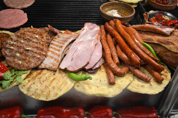 Zrenjanin Serbia Traditional barbecue on the counter
