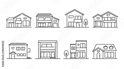 Fototapete 家のイラストのセット アイコン 街並み 建物 住宅街 一軒家 一戸建て Yugoro Fototapete 家のイラストのセット アイコン 街並み 建物 住宅街 一軒家 一戸建て Yugoro