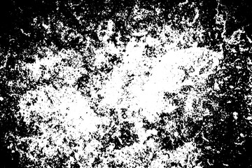 Black and white background. Monochrome grunge background. Abstract texture of dirt, dust, blots, chips. Dirty dirty surface