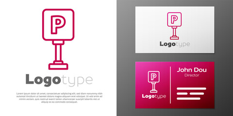 Logotype line Parking icon isolated on white background. Street road sign. Logo design template element. Vector Illustration.