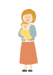 赤ちゃんを抱っこする女性のイラスト