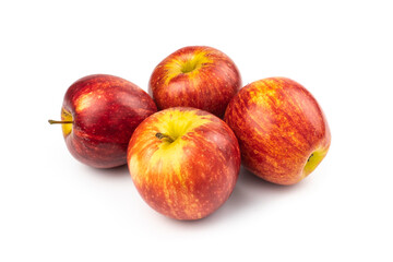 Organic Gala apples (Malus domestica) isolated on white background.Healthy Fruit Concept and Weight Loss
