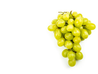 Organic Green grape isolated on white background