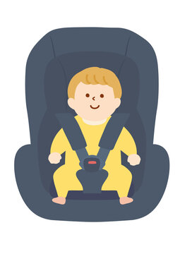 recommend clip art: ベビーシートに座る赤ちゃんのイラスト