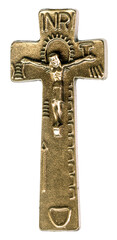 Primitive Gold Metal Crucifix