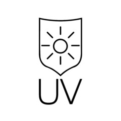 UV protection icon isolated on white background