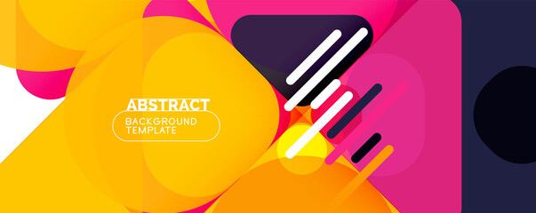 Modern geometric round shapes and dynamic lines, abstract background. Vector illustration for placards, brochures, posters and banners
