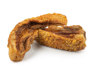 Roast Pork Belly or Crispy Pork Belly isolated on white background