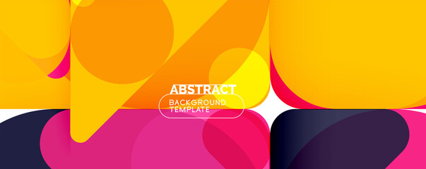 Modern geometric round shapes and dynamic lines, abstract background. Vector illustration for placards, brochures, posters and banners