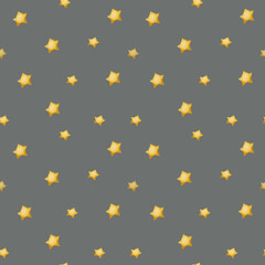 Fototapeta na wymiar Abstract grey watercolor pattern with yellow stars.