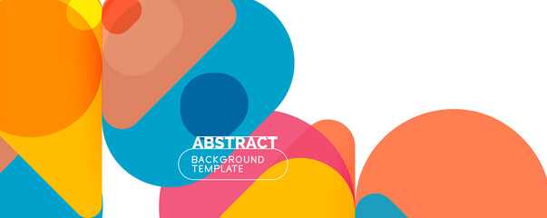 Flat geometric round shapes and dynamic lines, abstract background. Vector illustration for placards, brochures, posters and banners