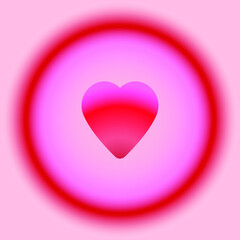 
vector image of a heart as a symbol of love
with an abstract halo around in red and pink colors