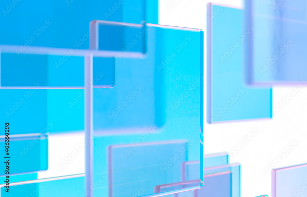 Poster abstract 3d technology background with colorful glass card.