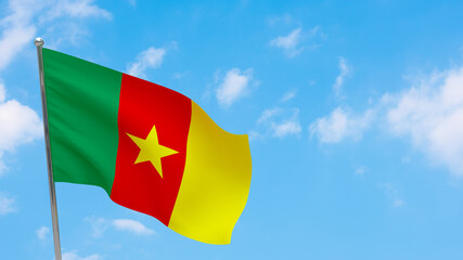 Cameroon flag on pole