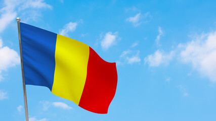 Chad flag on pole