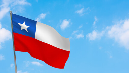 Chile flag on pole