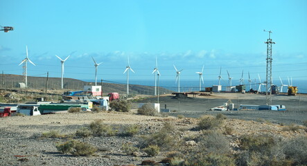 wind turbines in the desert
