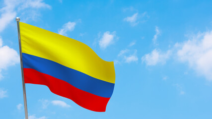 Colombia flag on pole