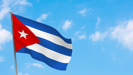Cuba flag on pole